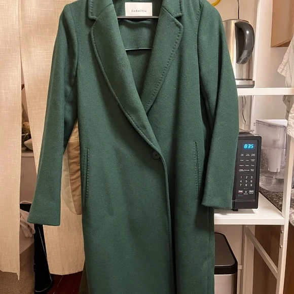 Aritzia Babaton Women's Emerald Green Wool Coat - Picture 1 of 5